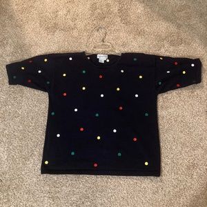 Vintage polka dot sweater short sleeve